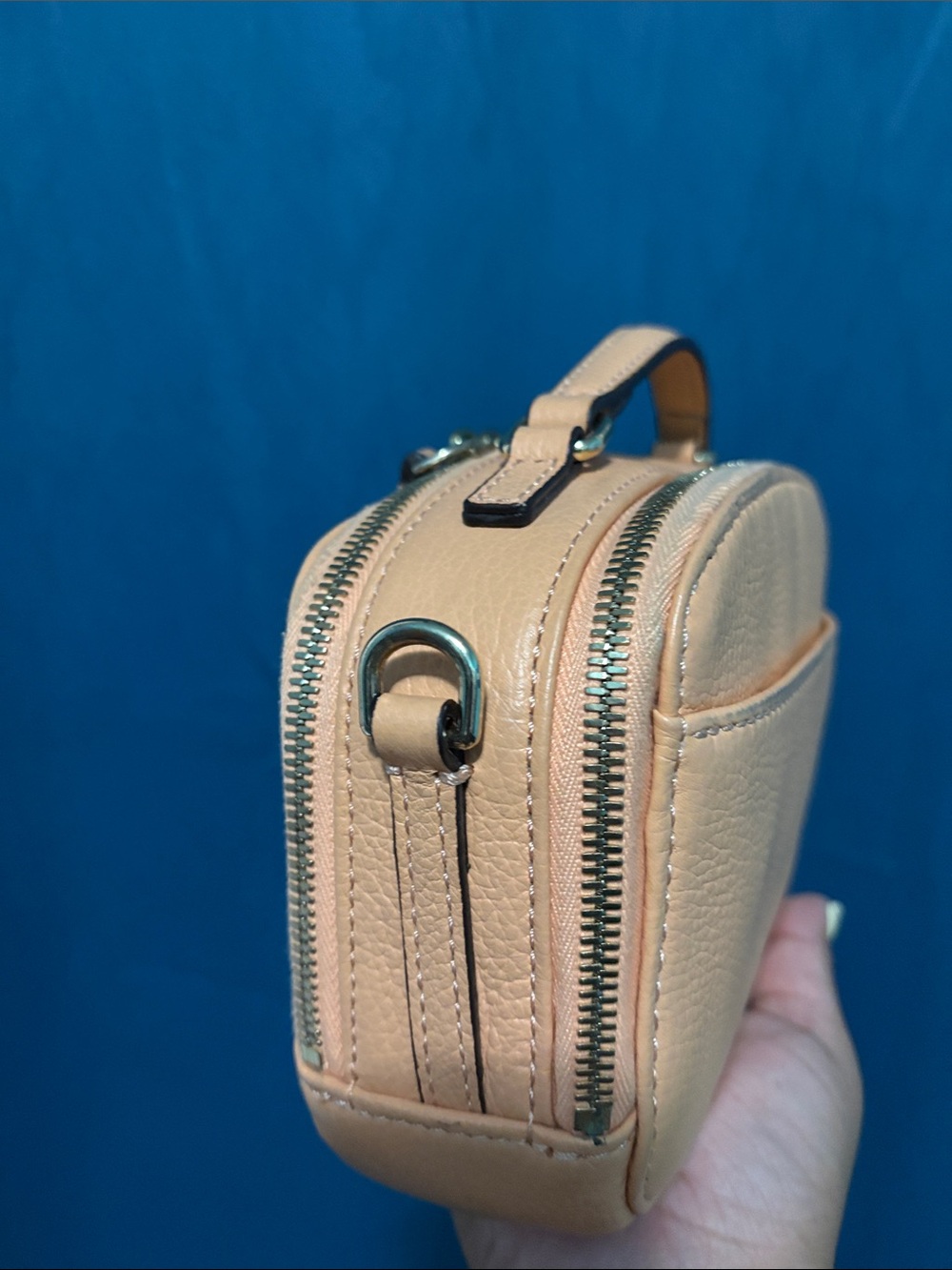 Dooney & Bourke Peach Pebble Leather Mini Carryall/crossbody - Picture 4 of 6